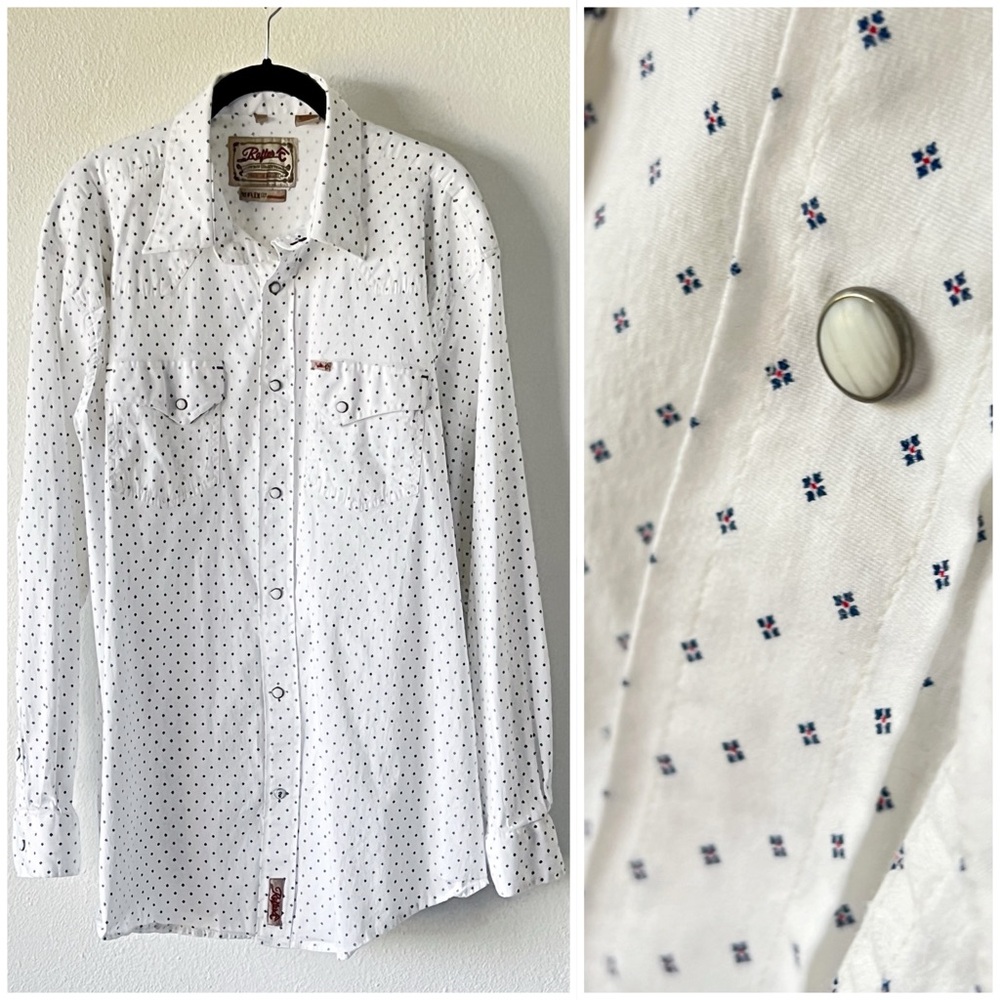 Rafter Cowboy Collection Pro Flex 45 Performance Pearl Snap print shirt Sz XXL
